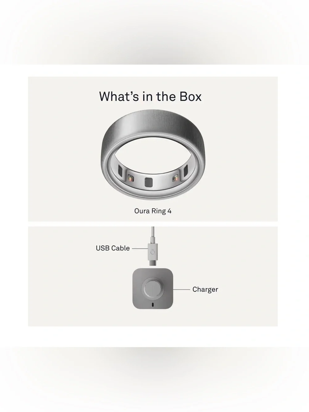 Oura Ring 4 - Brushed Silver - Size 7